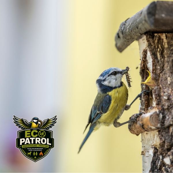 Mésange prédatrice naturelle des chenilles processionnaires